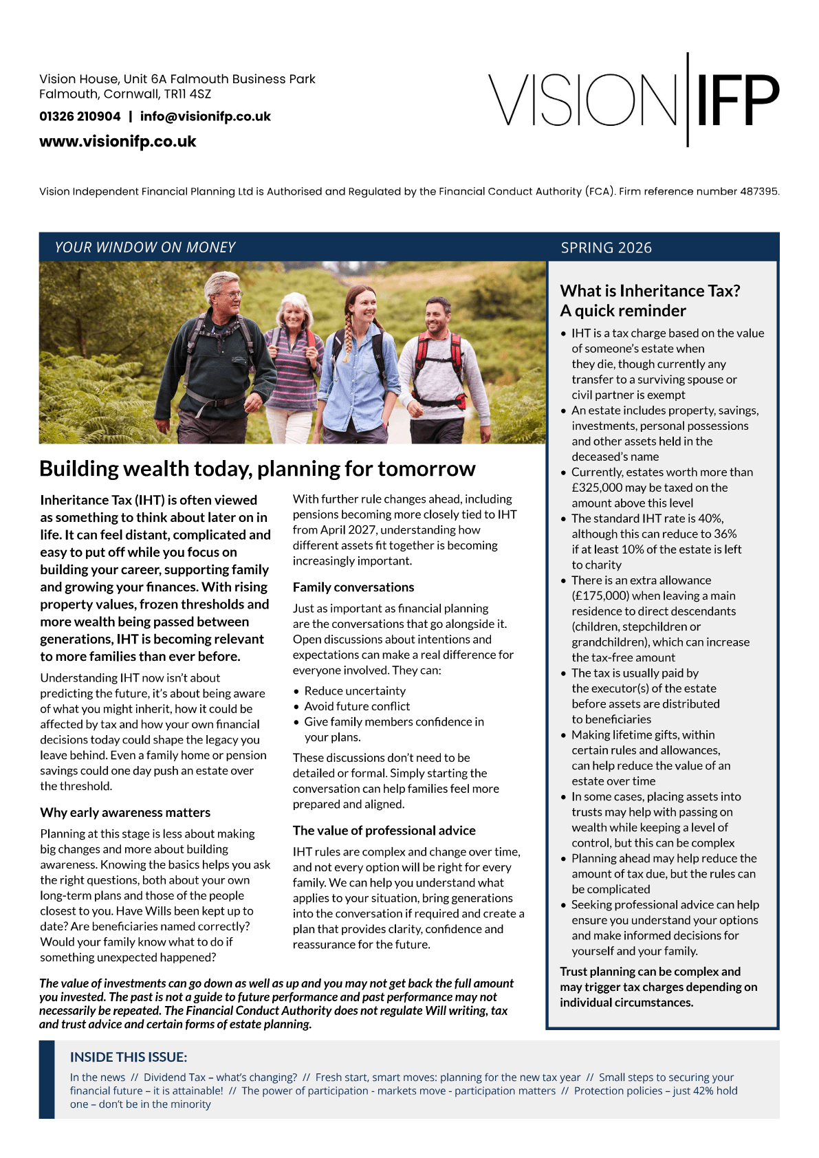 Vision Money Newsletter Spring 2026